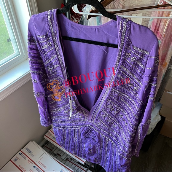 BLOGGERS FAV ZARA BEADED TUNIC MINI DRESS - Picture 3 of 10